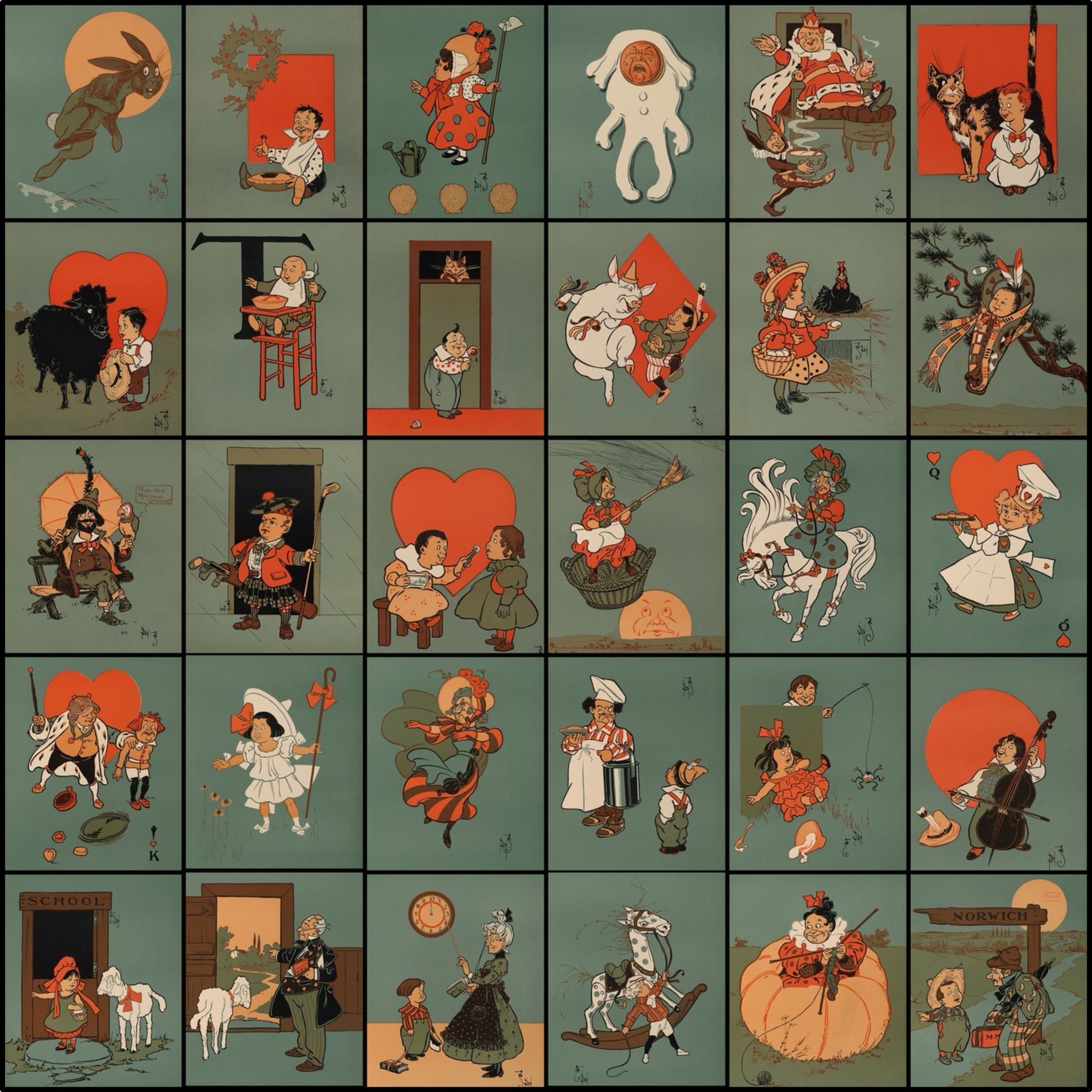 Teal Storybook Tiles