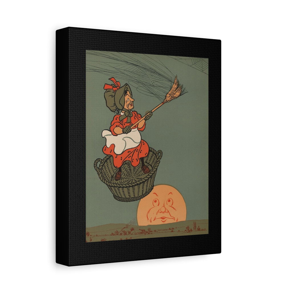 Old Woman Tossed Up in a Basket Canvas Wall Art