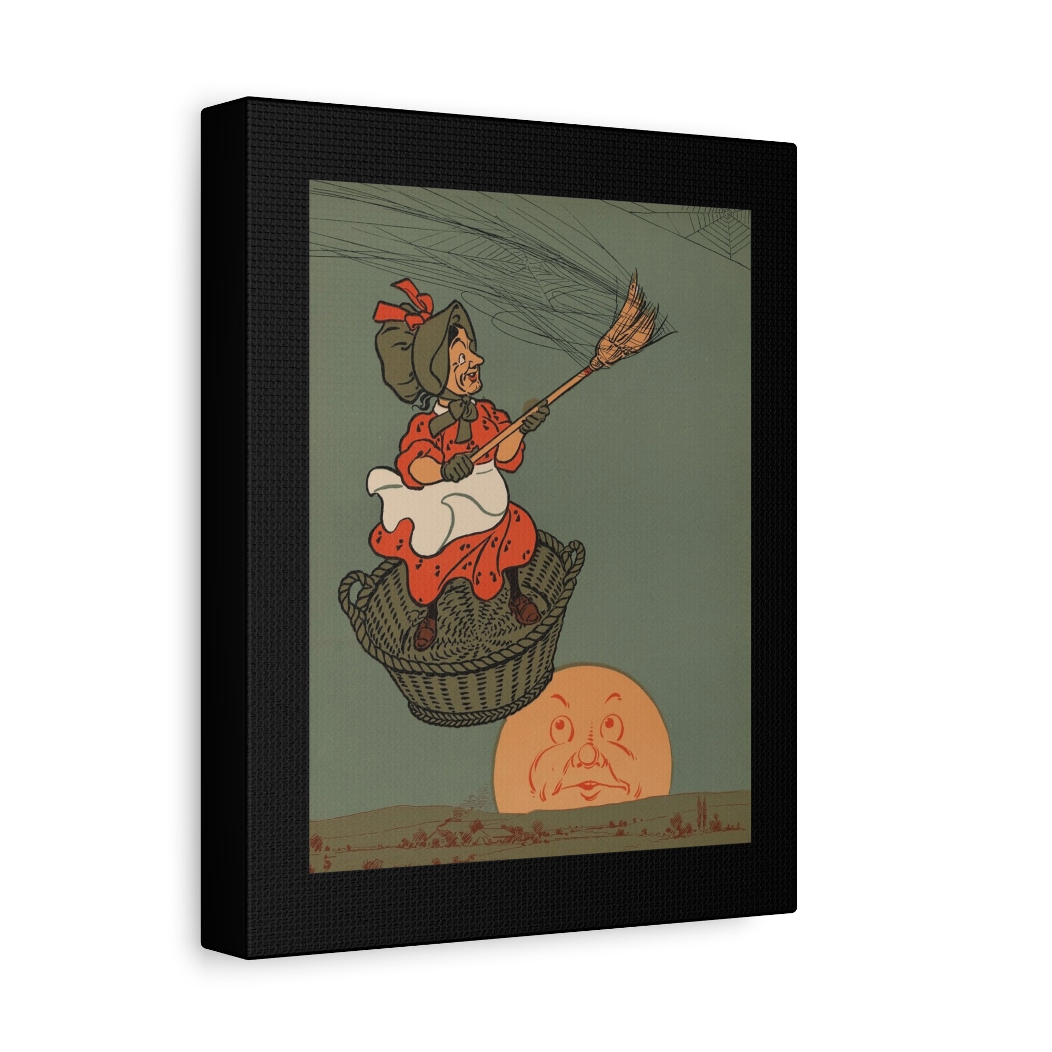 Old Woman Tossed Up in a Basket Canvas Wall Art