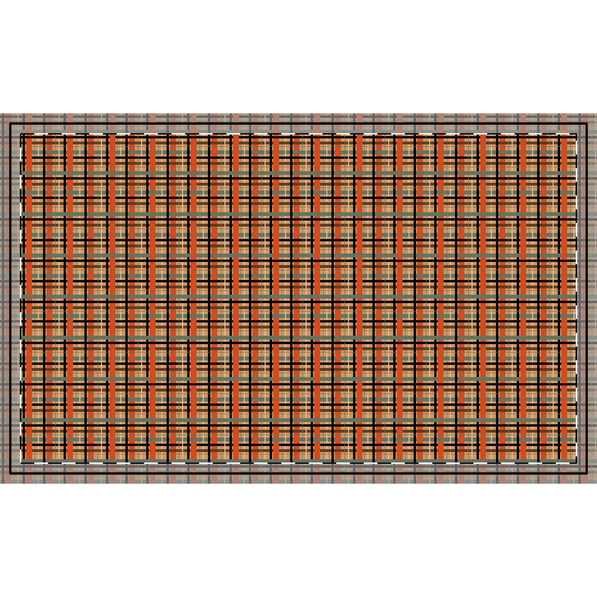 Plaid - Cream and Orange