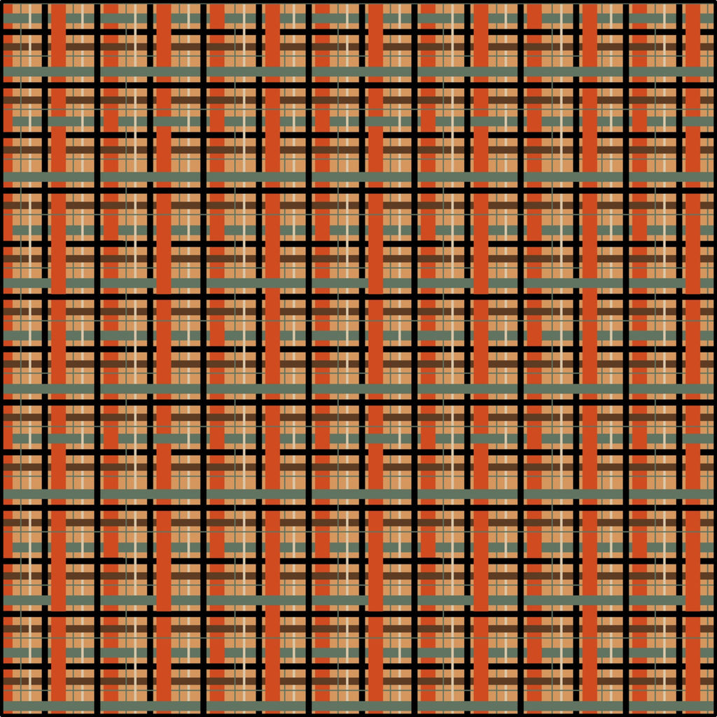 Plaid - Cream and Orange