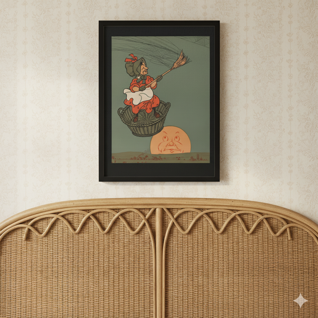 Old Woman Tossed Up in a Basket Canvas Wall Art