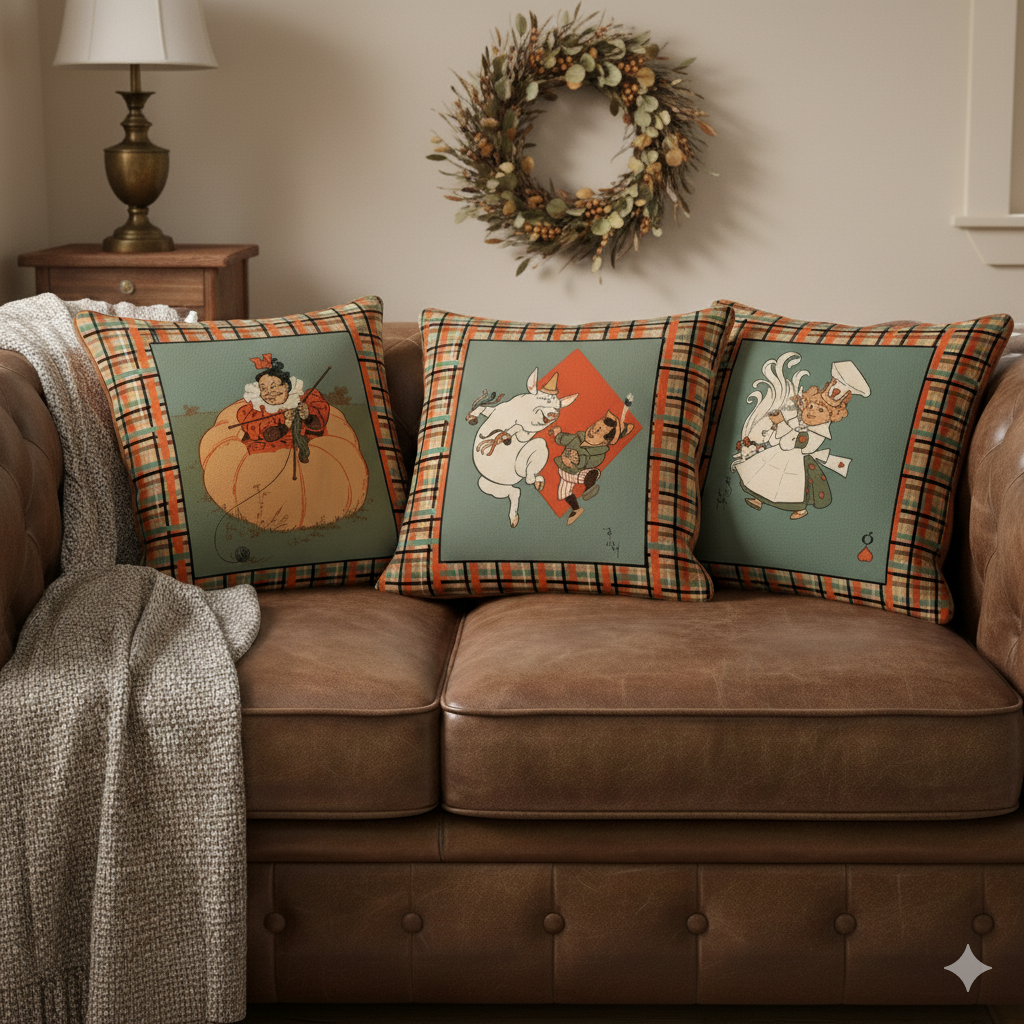 Plaid - Cream and Orange